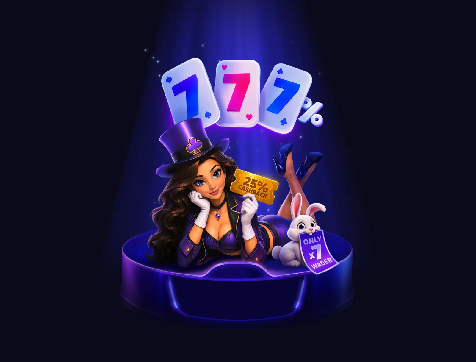 Trixino card magician and rabbit promotional artwork